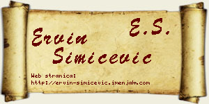 Ervin Simićević vizit kartica